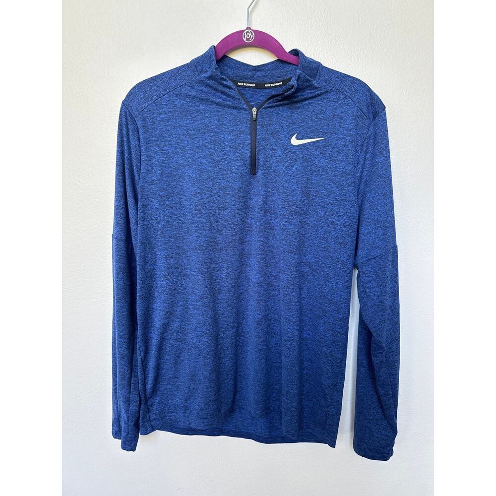 Nike Dri-FIT Running Quarter Zip Pullover Blue Mens M Long Sleeve Athletic Top